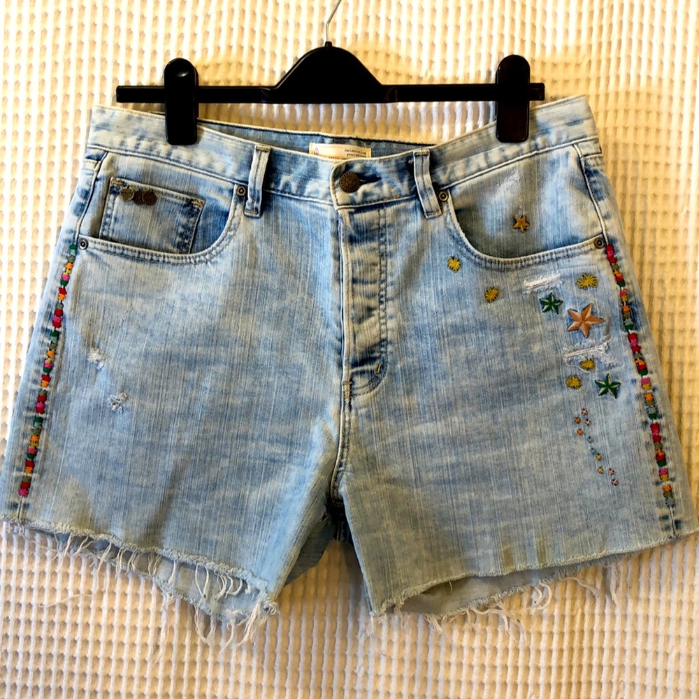 Odd Molly Embroidered Denim Shorts